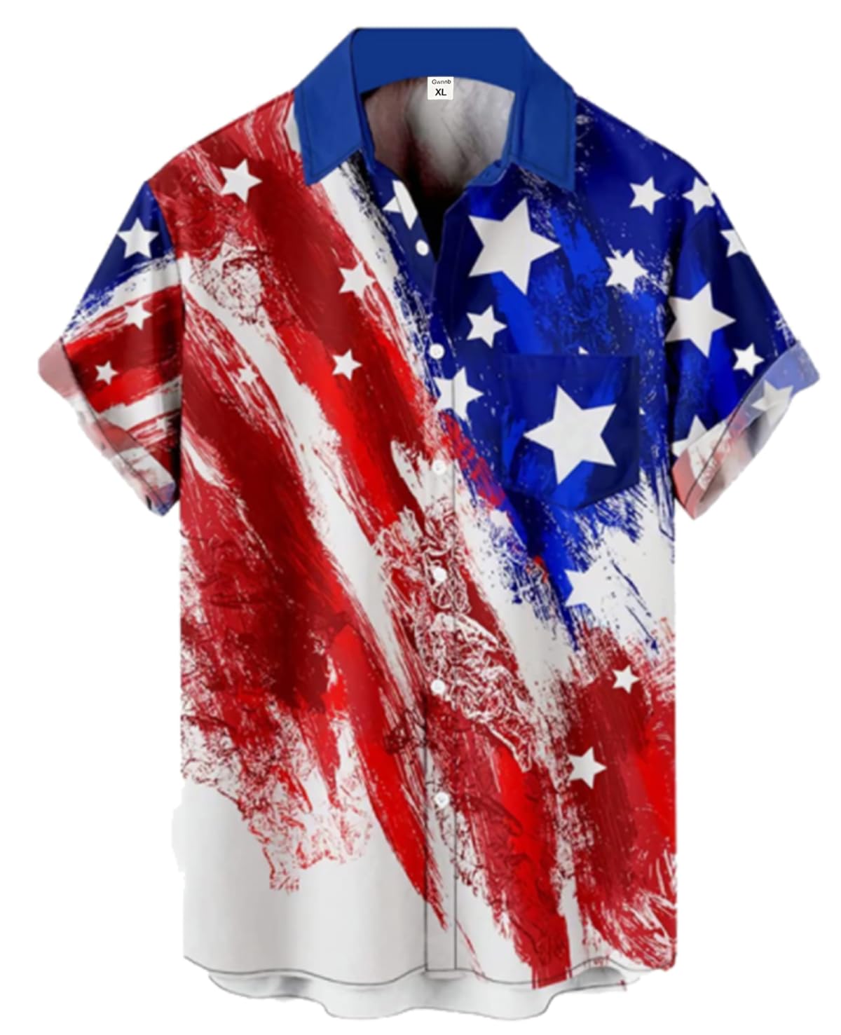 Men's American Flag Hawaiian Button-Down Shirt