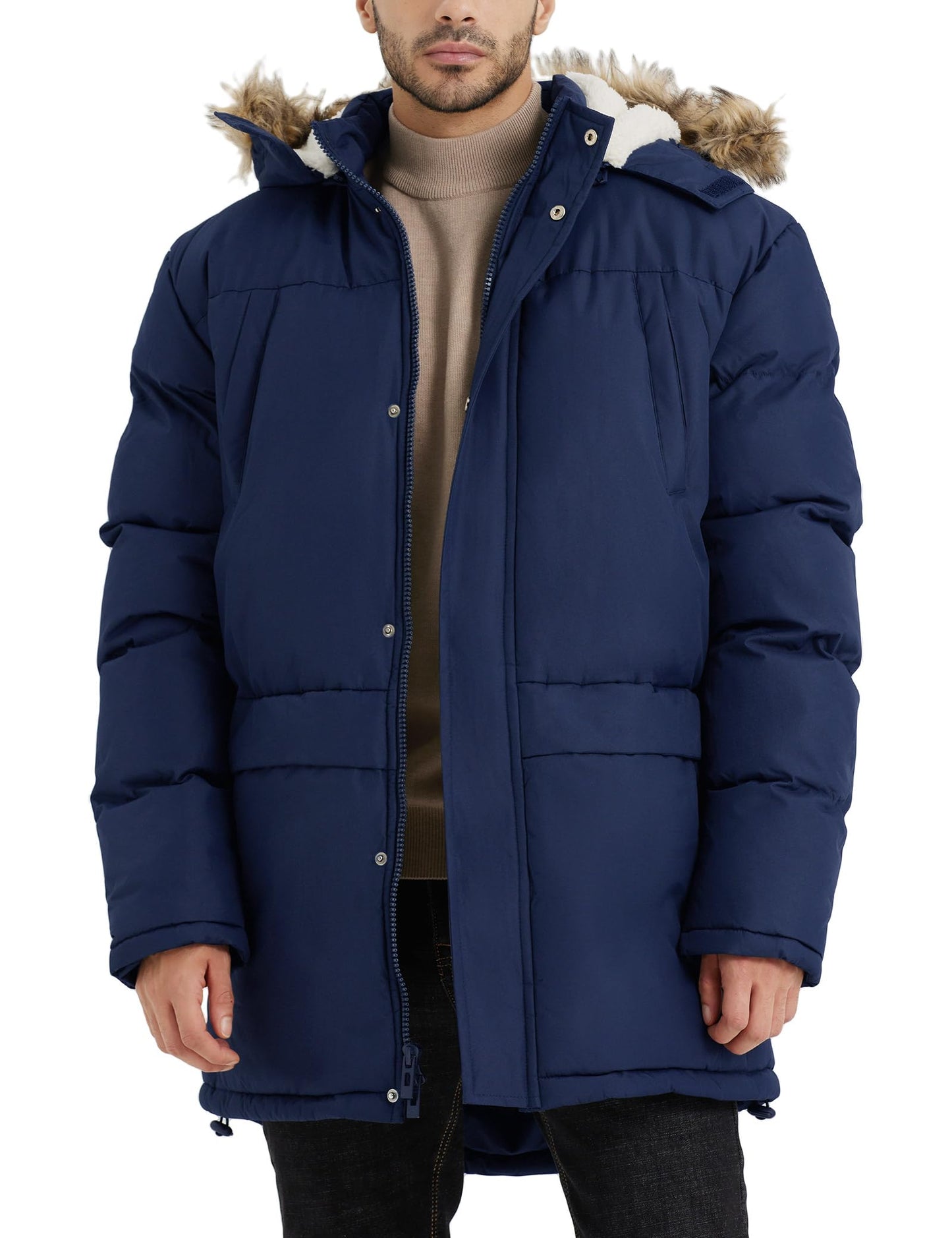 VOPOKER Men's Winter Parka — Hooded, Windproof, Warm