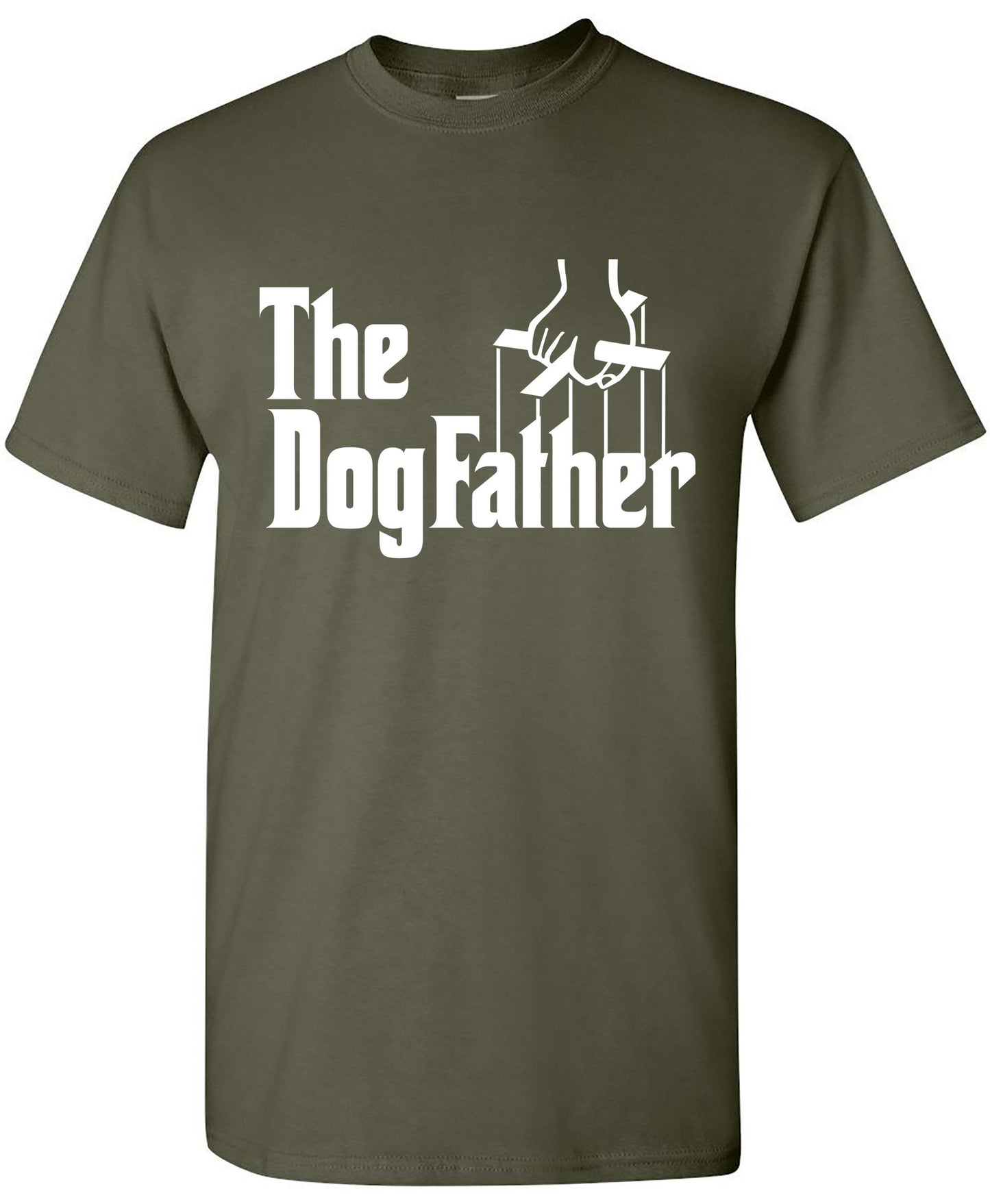 Silk Road Tees The Dogfather T-Shirt Pet Lover Dog Owner Tee Fathers Day Shirt Small Military Green