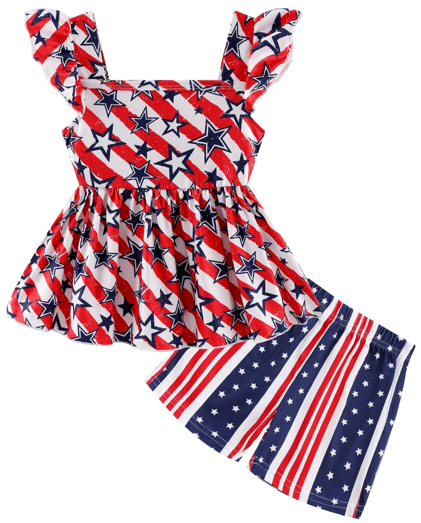 Girls' 4th of July Patriotic Outfit Set