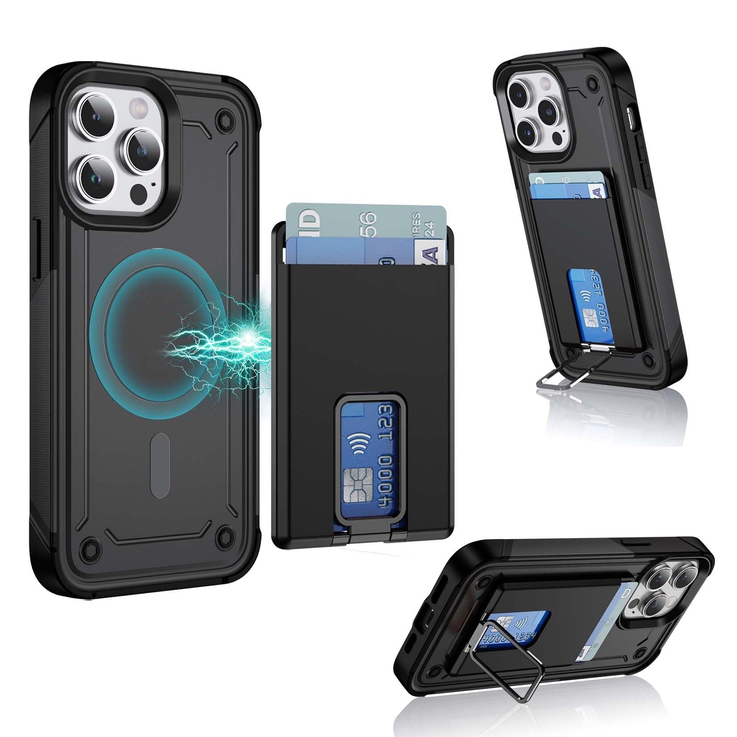 M-Plateau MagSafe Magnetic Wallet | Card Holder with Kickstand & Ring Stand