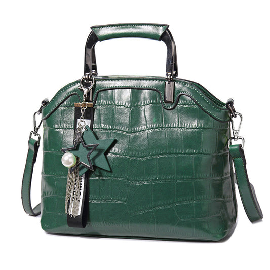 Crocodile Leather Backpack with Dual Straps