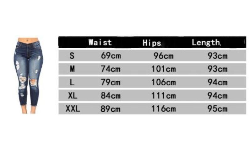 Women's Ripped Skinny Stretch Jeans — Mid-Rise Denim