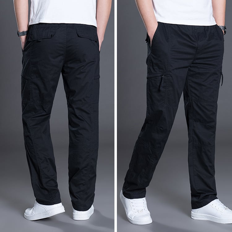 Men's Plus Size Cotton Casual Trousers — Straight Fit, Big & Tall