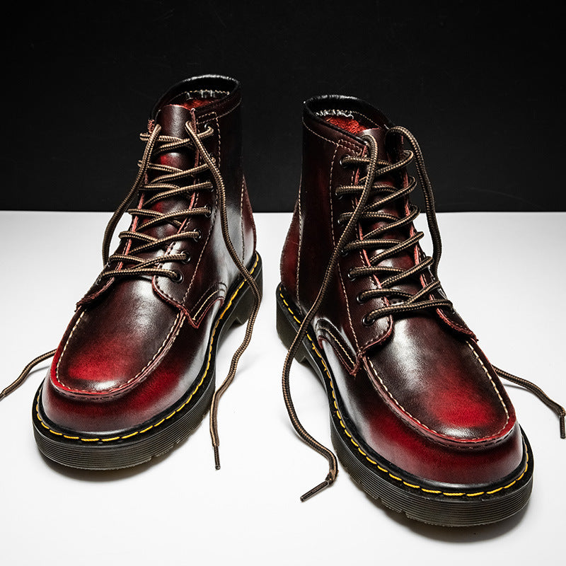 Men's High-Top Cowhide Martin Boots — Tooling Work Boot
