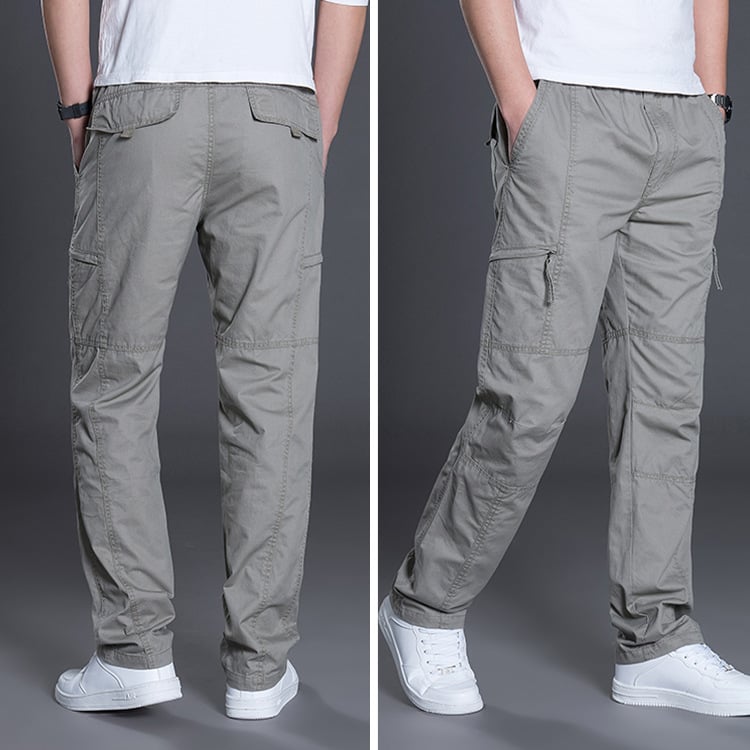 Men's Plus Size Cotton Casual Trousers — Straight Fit, Big & Tall