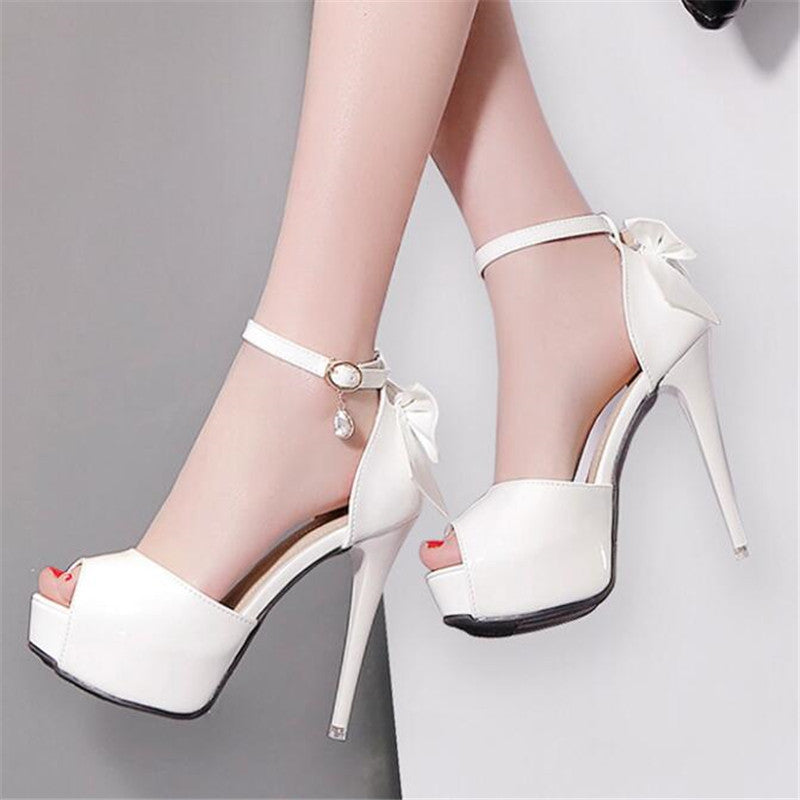 Women's 12CM Stiletto Bow Open-Toe Sandal — High Heel