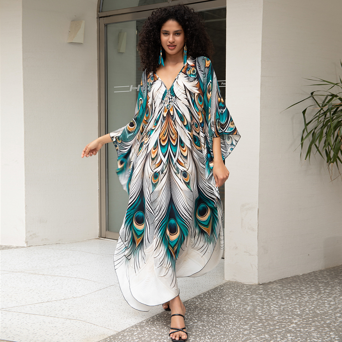 Women's Boho Print Beach Dress