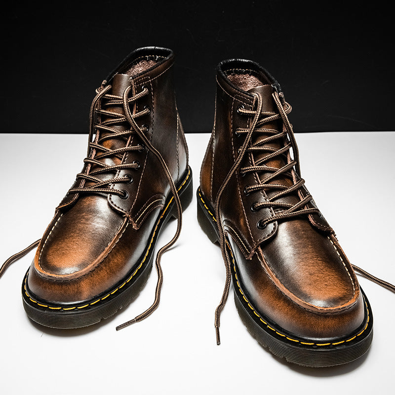 Men's High-Top Cowhide Martin Boots — Tooling Work Boot