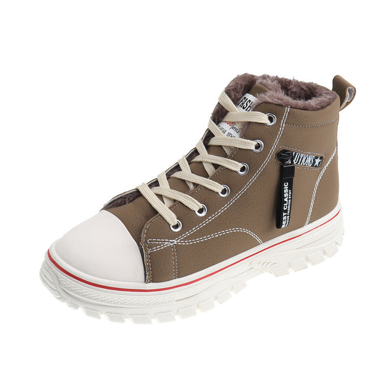 Womens High-Top Canvas Shoes with Fleece Lining
