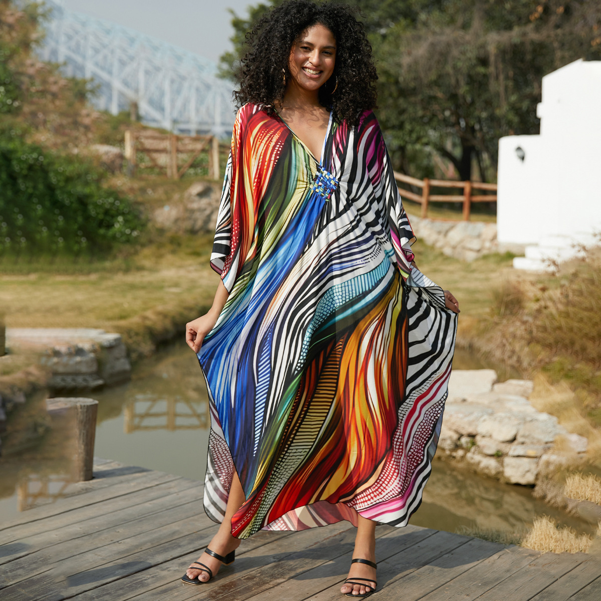 Women's Boho Print Beach Dress