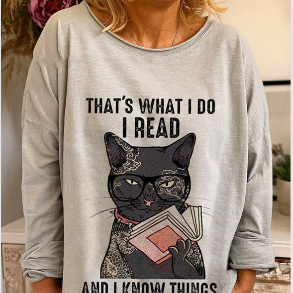 Loose Fit Dynamic Print T-shirt Sweater for Women