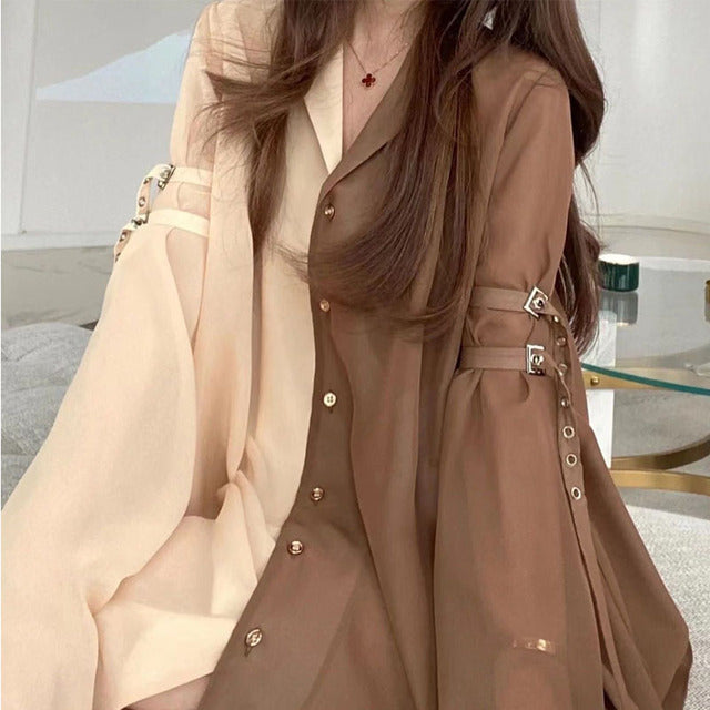 Women's Harajuku Korean Aesthetic Shirt Dress — Casual Chic