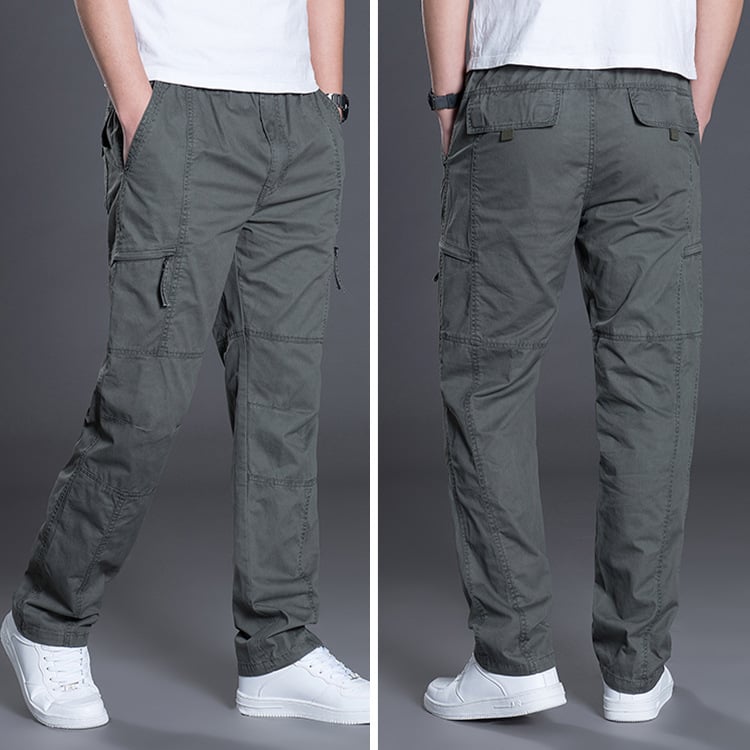 Men's Plus Size Cotton Casual Trousers — Straight Fit, Big & Tall