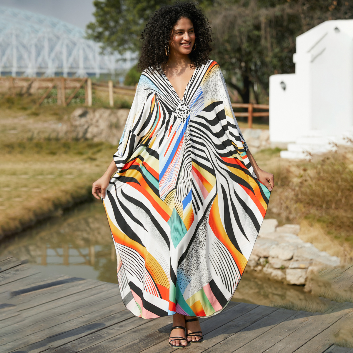Women's Boho Print Beach Dress