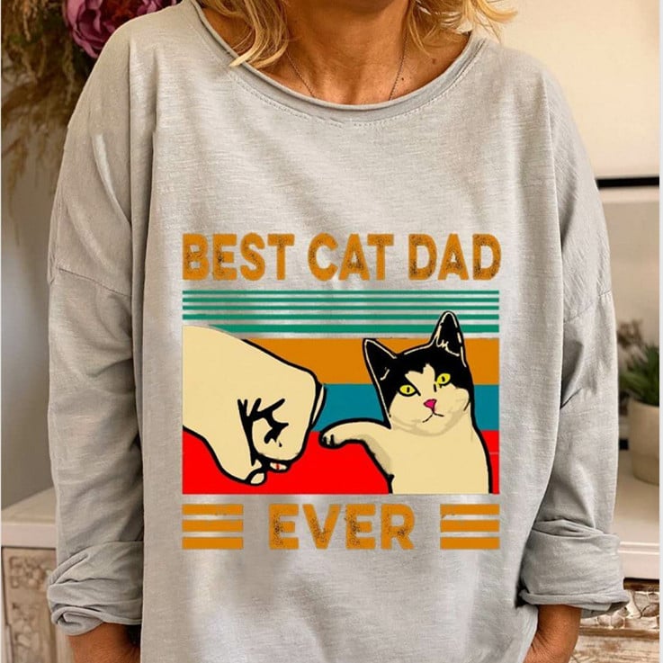 Loose Fit Dynamic Print T-shirt Sweater for Women