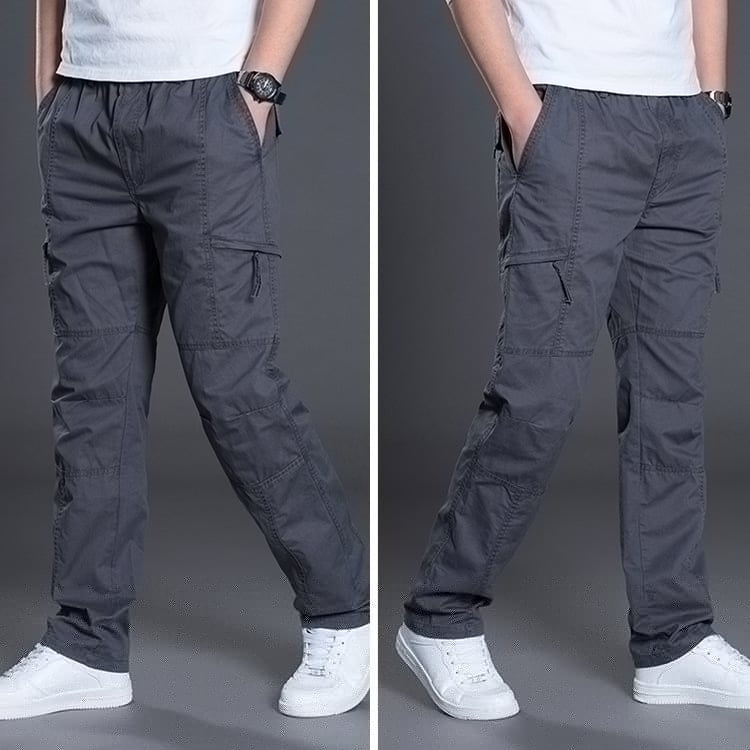 Men's Plus Size Cotton Casual Trousers — Straight Fit, Big & Tall