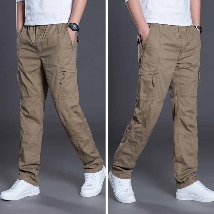 Men's Plus Size Cotton Casual Trousers — Straight Fit, Big & Tall