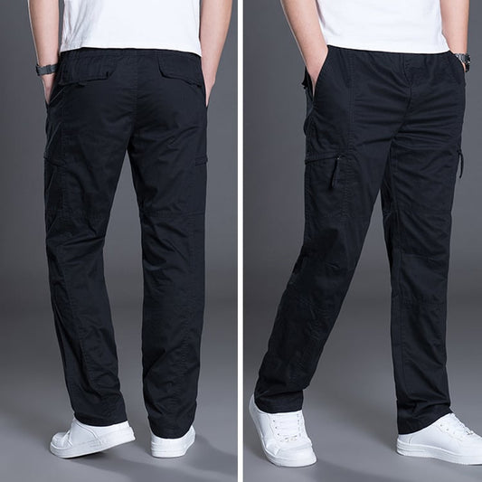 Men's Plus Size Cotton Casual Trousers — Straight Fit, Big & Tall