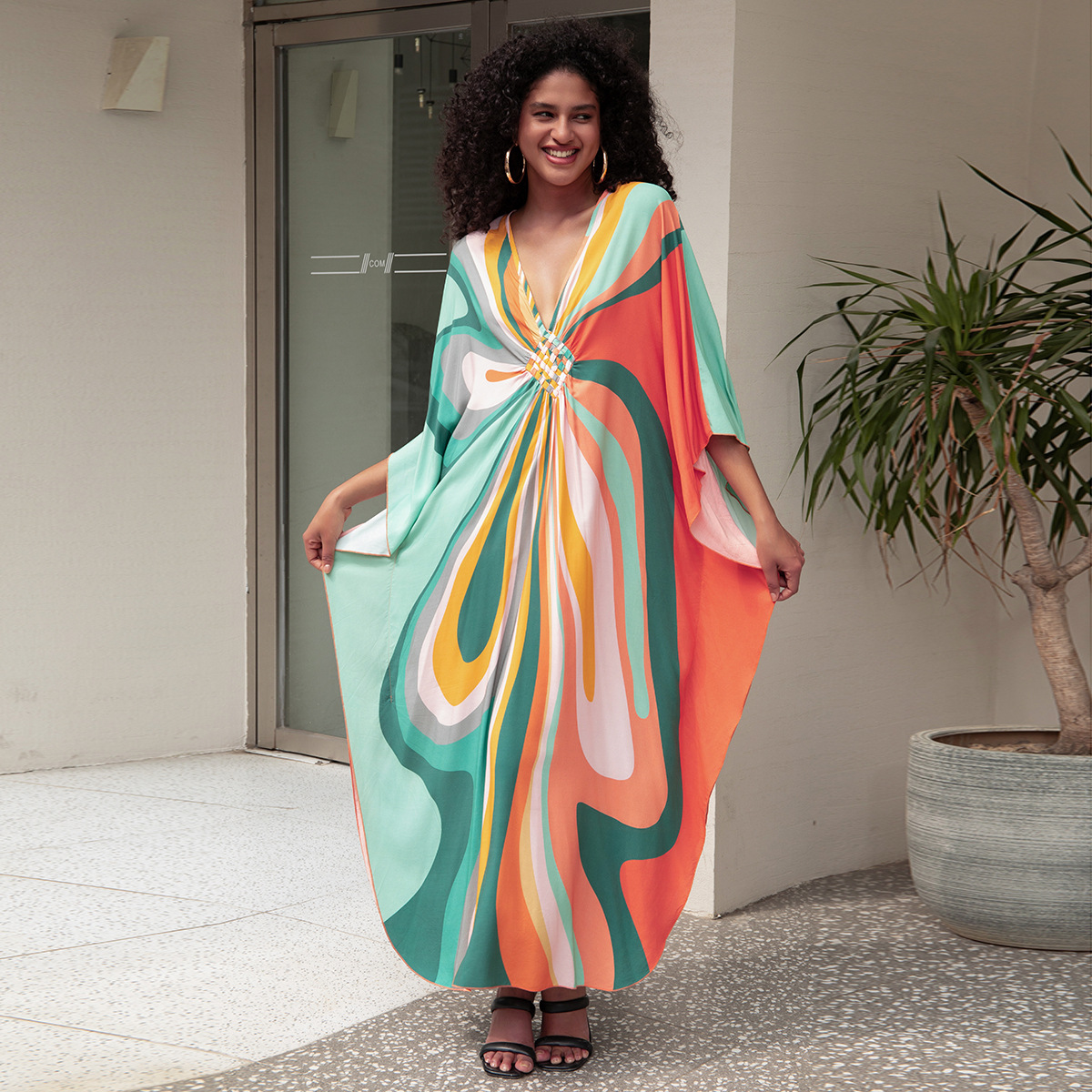 Women's Boho Print Beach Dress