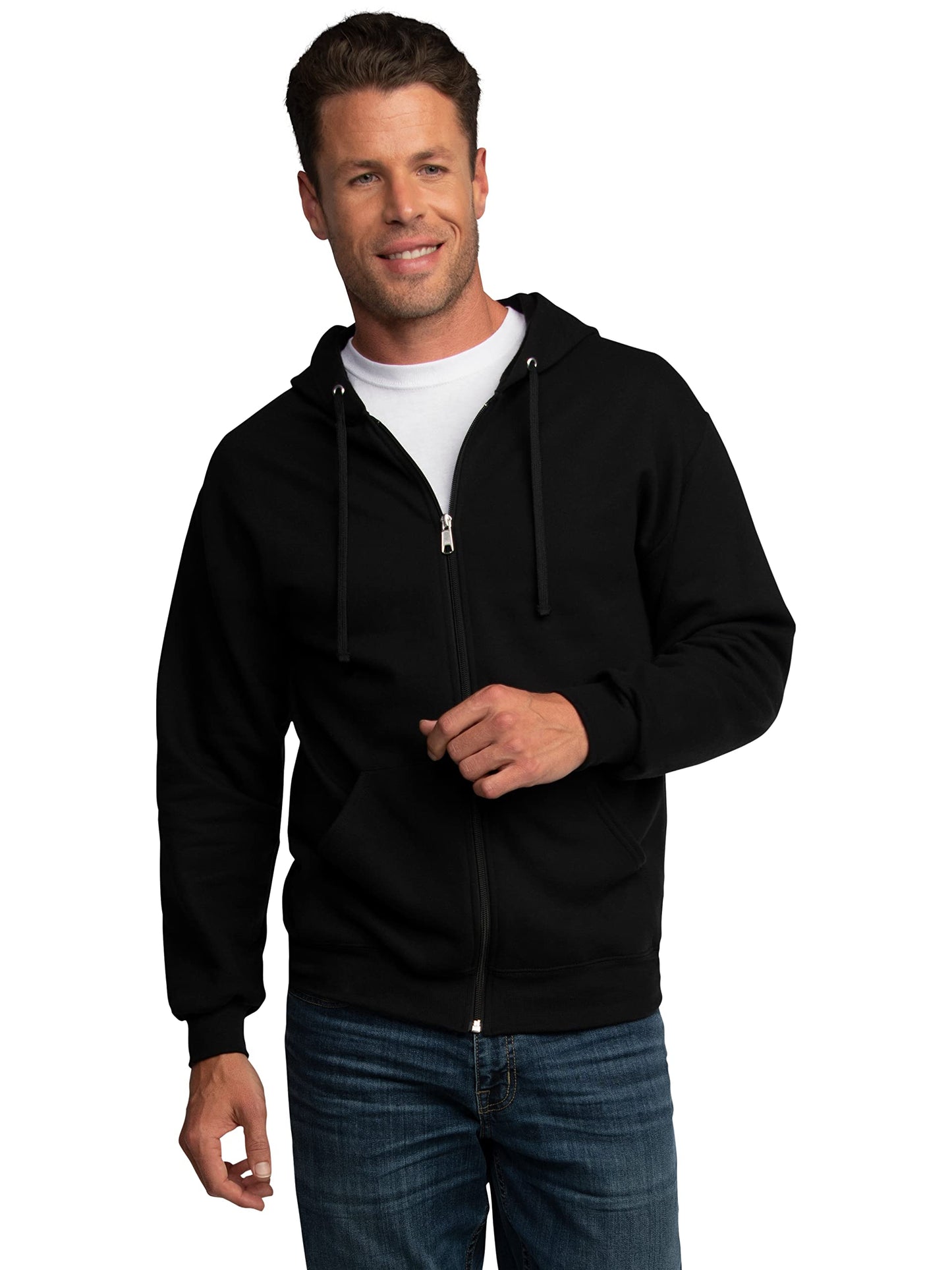 Fruit of the Loom Men's Eversoft Full Zip Hoodie — Fleece Sweatshirt