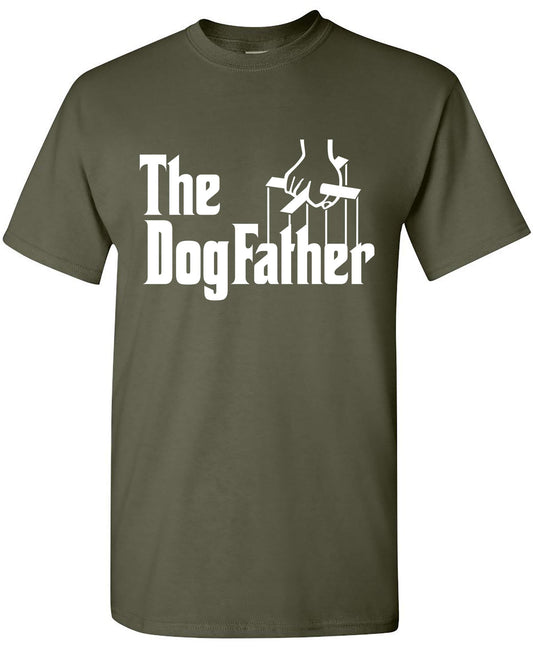 Silk Road Tees The Dogfather T-Shirt Pet Lover Dog Owner Tee Fathers Day Shirt Small Military Green
